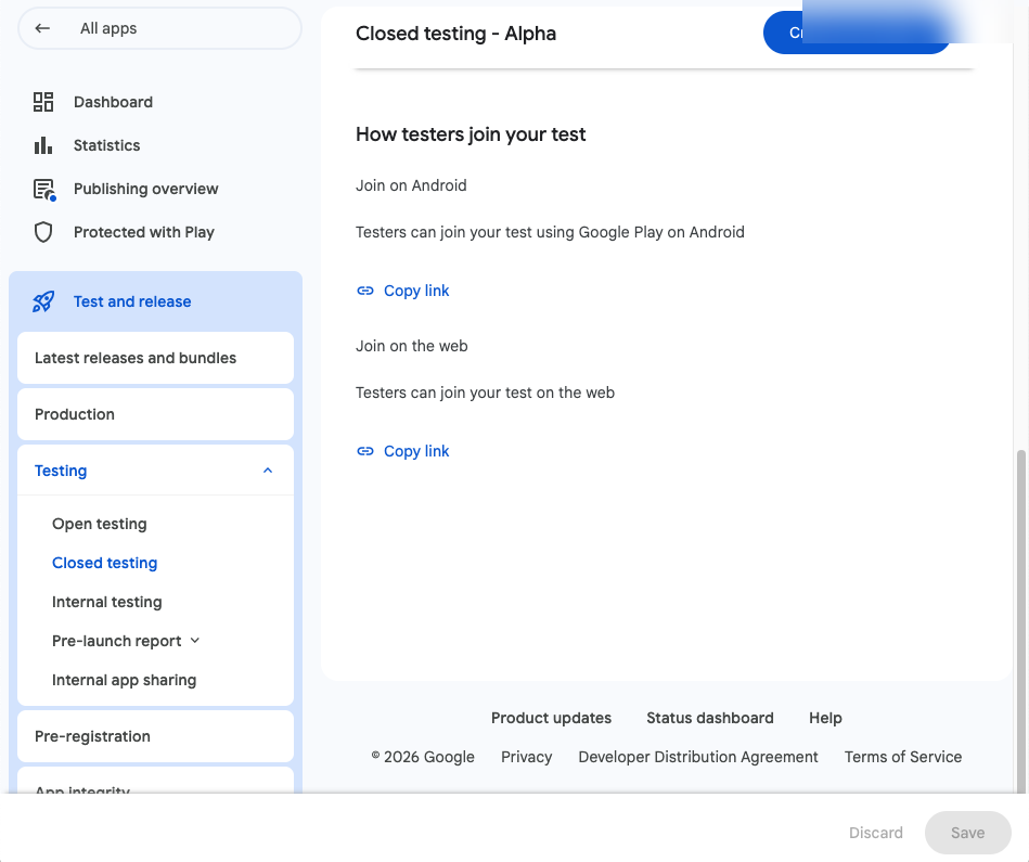 How testers join your test — Android and web join links